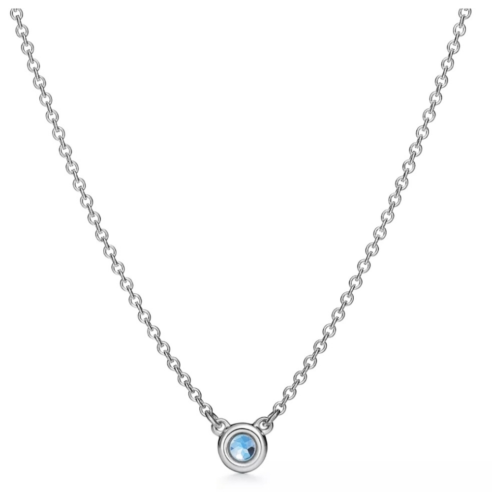 Tiffany & Co. Elsa Peretti Color By The Yard Silver Necklace Aquamarine